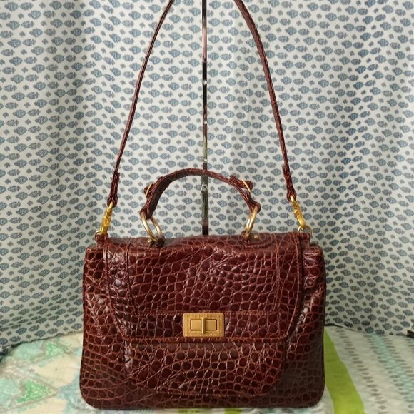 Rebecca Minkoff Leather Covert Convertible Satchel Shiny Brown Color NWT $425 - Picture 14 of 15